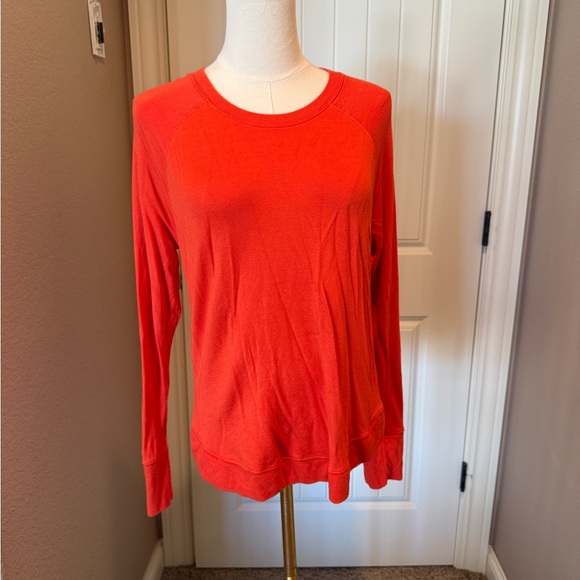 Athleta Tops - Athleta Bold Orange Crew Neck Top